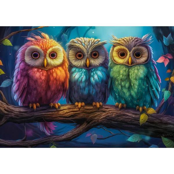 1000 piece puzzle: Three little owls - Castorland-105175-2