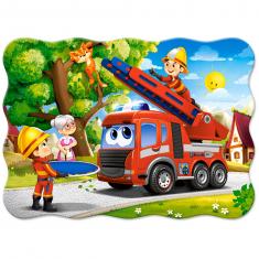 Puzzle 40 pièces : Playmobil : Pompiers - Schmidt - Rue des Puzzles