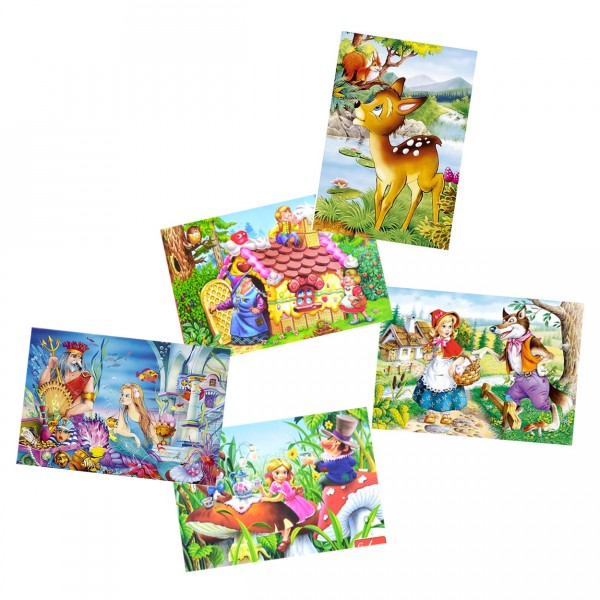 Lot Puzzles Contes mini : 5 puzzles de 24 à 54 pièces - KIT00068