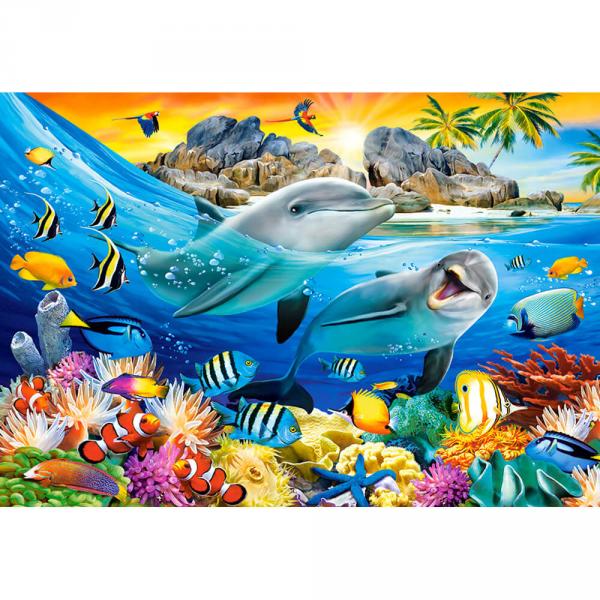 1000 pieces Puzzle : Dolphins in the Tropics - Castorland-C-104611-2