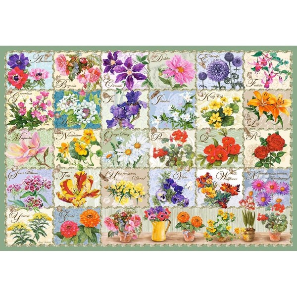 Puzzle 1000 pièces : Fleurs vintage - Castorland-C-104338-2