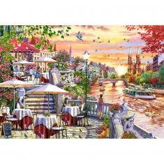 1000 piece puzzle : Romantic City Sunset