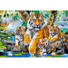 Puzzle 1000 pièces : Les tigres dans la rivière