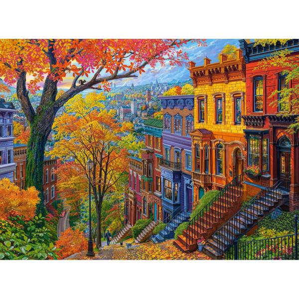 Puzzle 3000 pieces : Autumn City Hill - C-300709-2