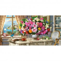 Summer Flowers and Cup of Tea - Puzzle4000 - Castorland