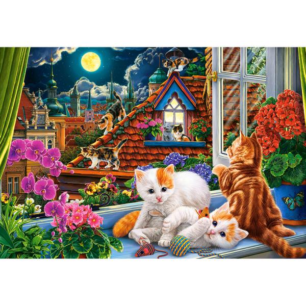 1500 pieces puzzle : Kittens on the Roof - Castorland-C-152056-2