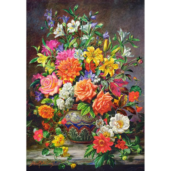 1500 pieces puzzle: September flowers - Castorland-151622-2