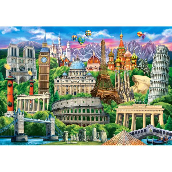 1000 pieces puzzle : Famous Landmarks - Castorland-C-104901-2