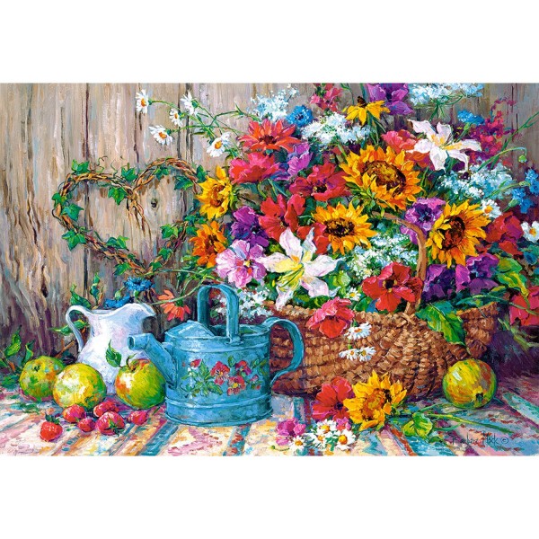 Puzzle 1500 pièces : Fleurs fraîches du jardin - Castorland-151684-2
