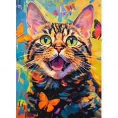Puzzle 260 pièces : Chat heureux