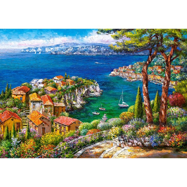 Puzzle de 1500 piezas: Riviera francesa - Castorland-151776-2