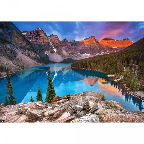 500 Teile Puzzle: Sonnenuntergang am Moraine Lake, Kanada - Castorland-B-53001