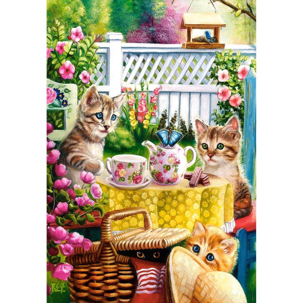 1000 pieces puzzle: Kittens at tea time - Castorland-103812-2