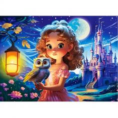 Puzzle mit 70 Teilen: Prinzessin mit Eule