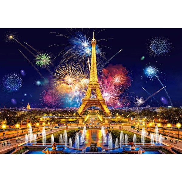 1000 Teile Puzzle: Feuerwerk in Paris - Castorland-103997-2
