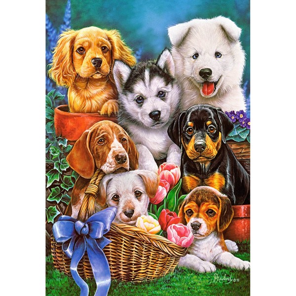 Puppies, Puzzle 1000 pieces  - Castorland-104048-2