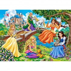 Puzzle de 70 piezas: Las princesas en el jardín