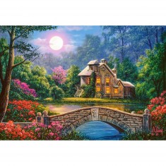 Cottage in the Moon Garden,Puzzle 1000 pieces 