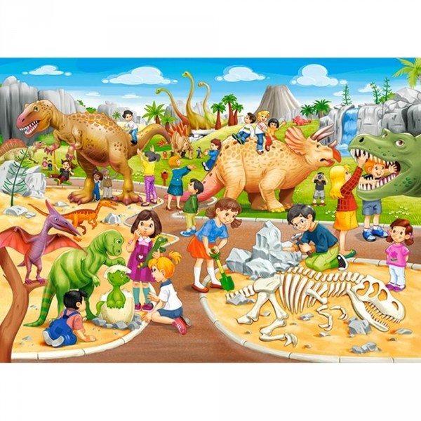 Puzzle de 70 piezas: El parque de los dinosaurios - Castorland-B-070046