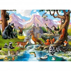 Puzzle 70 pièces : Animaux de la forêt