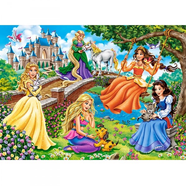 180 Teile Puzzle: Prinzessinnen im Garten - Castorland-B-018383