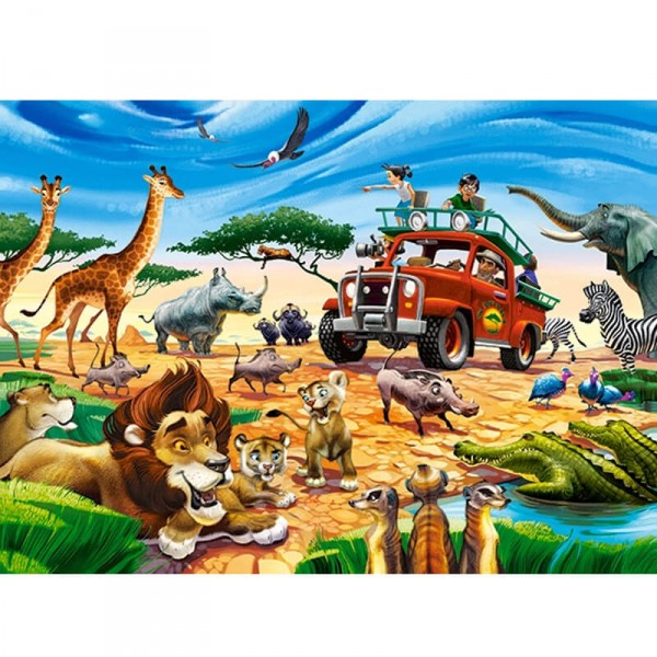 Puzzle de 180 piezas: Aventura en Safari - Castorland-B-018390