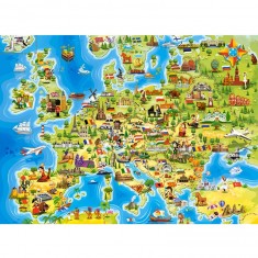 100-teiliges Puzzle: Karte von Europa