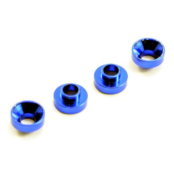 Centro Aluminium Servo Mount Collars (4) - Bleu - C0630BL