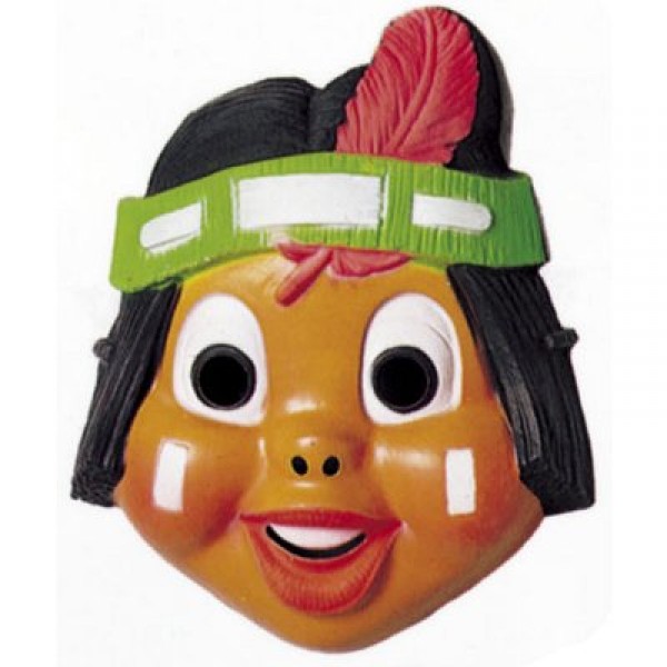 Masque Petit indien : Indien plume rouge - Cesar-A527-001-4