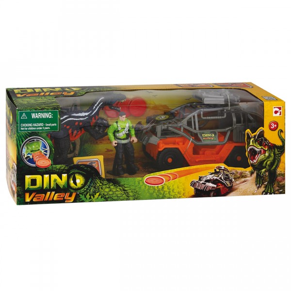 Coffret Dino Valley : Dinosaure, figurine et véhicule : Jeep - ChapMei-520002-2