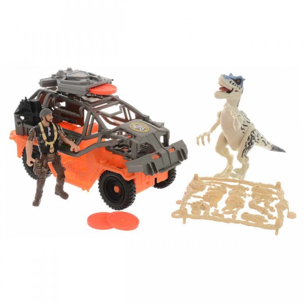 Coffret Dino Valley : Figurine, dinosaure, véhicule et squelette à assembler (assotiment) - ChapMei-520152