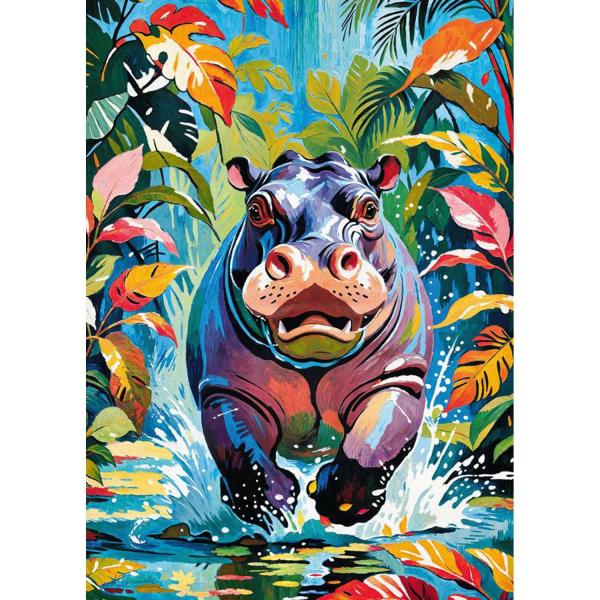 Puzzle 500 pieces: Happy Hippo     - Timaro-20272