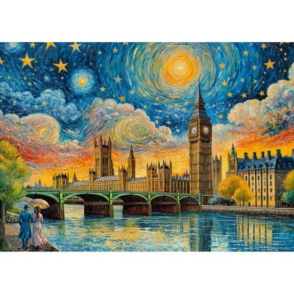 Puzzle 1000 piezas: Cielo impresionista sobre Londres - Timaro-30882