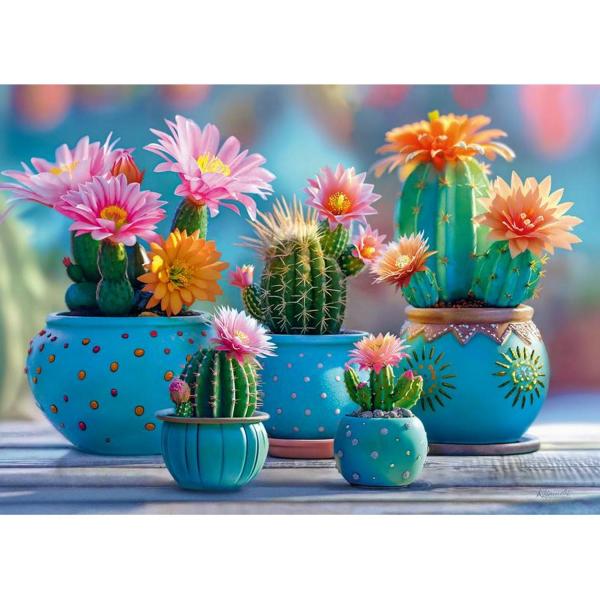 Puzzle 1000 pieces : Bloomy Cactus Fireworks - Timaro-30868