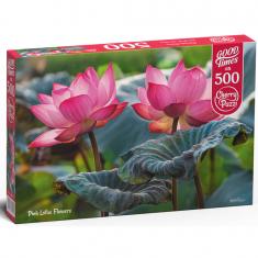 Puzzle de 500 piezas: flores de loto rosa