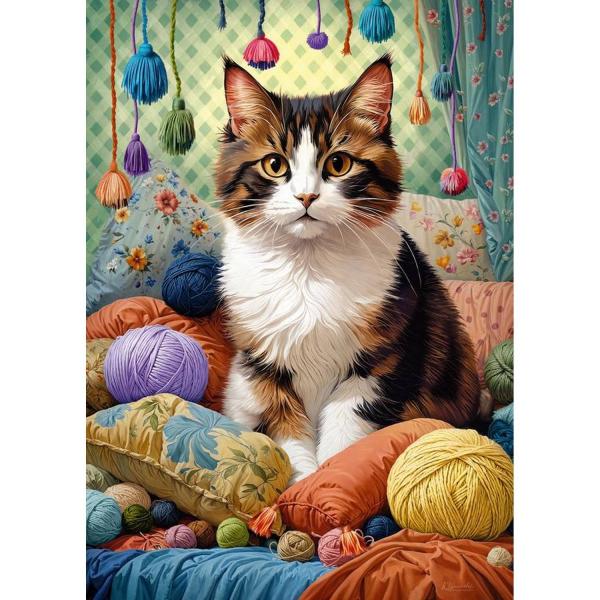 Puzzle 1000 pieces : Knitty Cat   - Timaro-31131