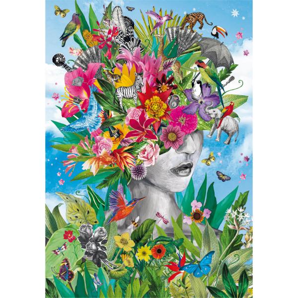 500 piece puzzle : Head in jungle - Clementoni-35526