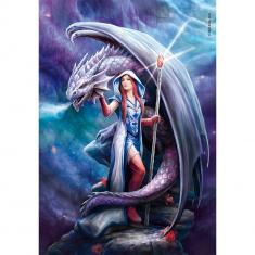 Puzzle Compact 1000 pieces : Anne Stokes - Dragon mage 