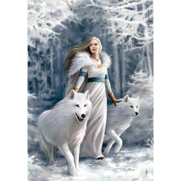 Puzzle Compact 1000 pieces : Anne Stokes - Winter guardians  - Clementoni-39957