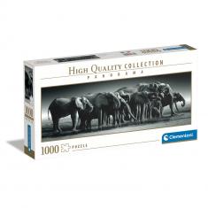 1000 piece panoramic puzzle : Herd of giants