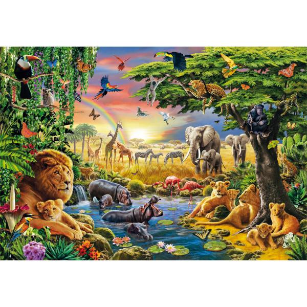 Puzzle de 2000 piezas: El encuentro africano - Clementoni-32081