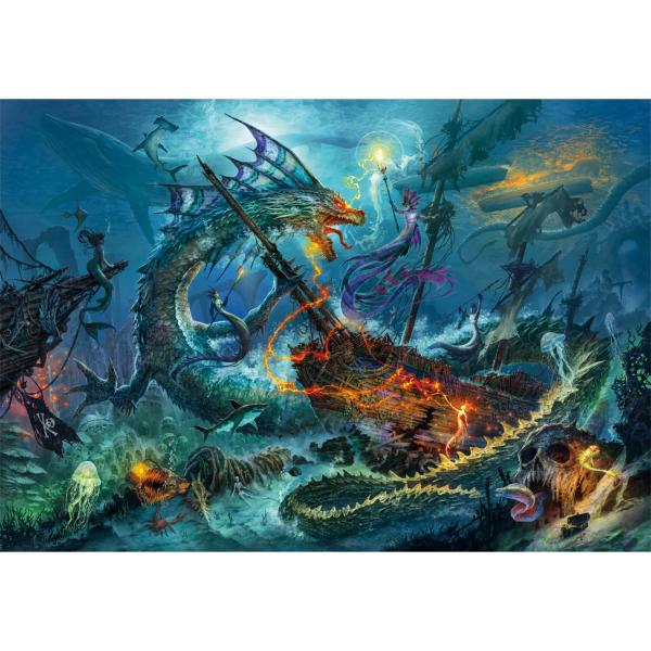 3000 piece puzzle : The Underwater Battle - Clementoni-33023
