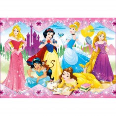 Puzzle supercolor de 104 piezas: Princesas Disney