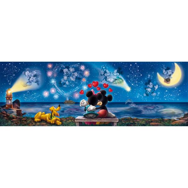 Puzzle Panorama 1000 pieces  : Mickey & Minnie  - Clementoni-39503