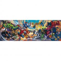  Puzzle Compact 1000 piezas Panorama : Marvel, Héroes vs Villanos