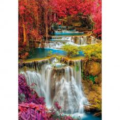  Puzzle Compact 1000 piezas: Cataratas tailandesas coloridas