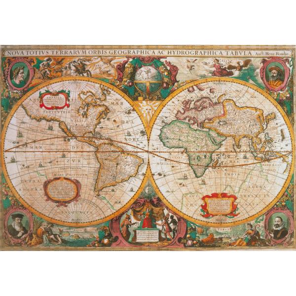 1000 piece puzzle : Old Map - Clementoni-39706