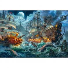 Puzzle 1000 pièces + poster  : Bataille des Pirates