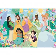 Puzzle 104 pièces : Glitter : Princesses Disney 