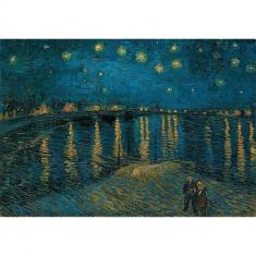 Puzzle 1000 pièces + poster : Nuit étoilée, Van Gogh